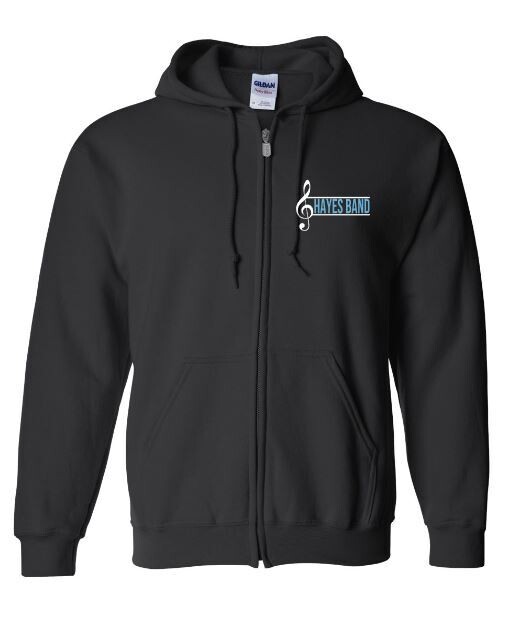 Adult Hayes Band with Treble Clef Full Zip Hooded Sweatshirt (HB)