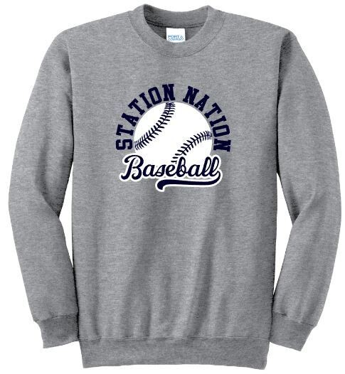 Adult Station Nation Baseball Crewneck Sweatshirt (BSB)