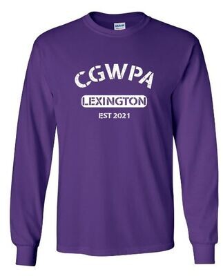 Youth Gildan Long Sleeve Purple Heavy Cotton CGWPA Tee (CGW)