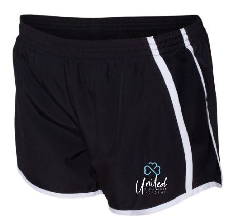 Girls or Ladies UFAA Logo Black Pulse Shorts (UFAA)