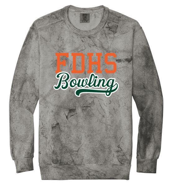 Adult FDHS Bowling Comfort Colors Color Blast Crewneck Sweatshirt (FDB)