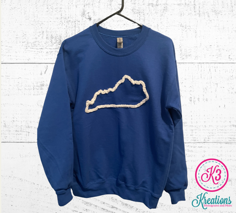 Adult Kentucky State Chenille Yarn Crewneck Sweatshirt