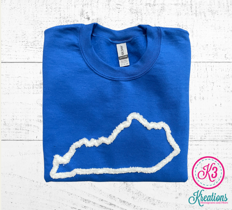 Adult Kentucky State Chenille Yarn Crewneck Sweatshirt