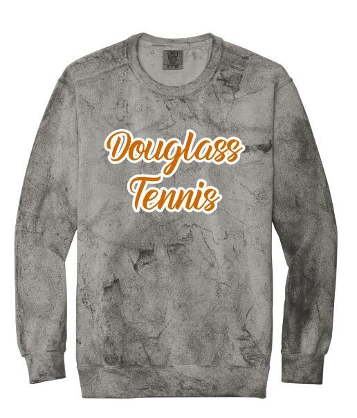 Adult Douglass Tennis Applique Comfort Colors Color Blast Crewneck Sweatshirt (FDT)