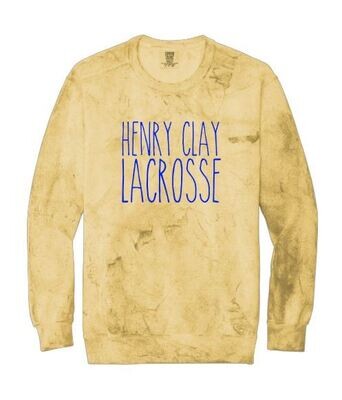 Adult Henry Clay Lacrosse Comfort Colors Color Blast Crewneck Sweatshirt (HCL)