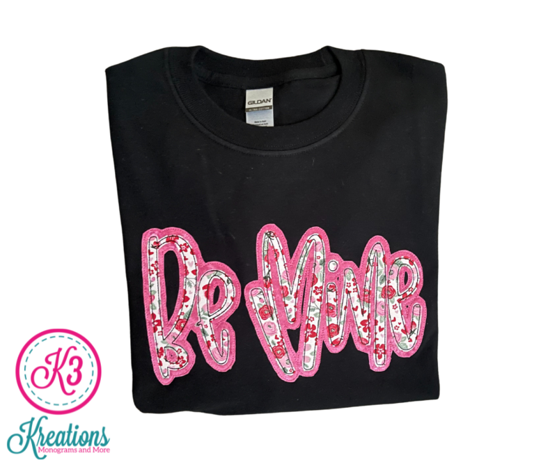 Ladies Be Mine Black Long Sleeve Valentine's Day Tee