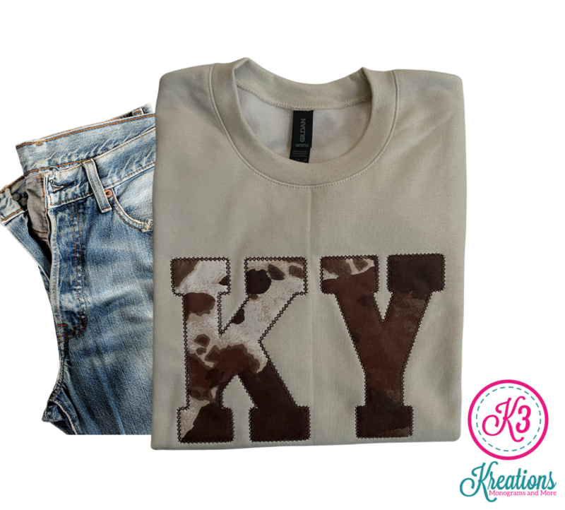 Adult KY Brown Cowhide Crewneck Sweatshirt