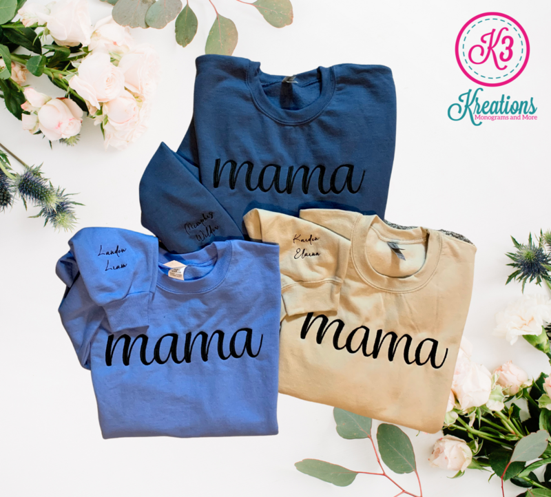 Mama Personalized Embroidered Crewneck Sweatshirt