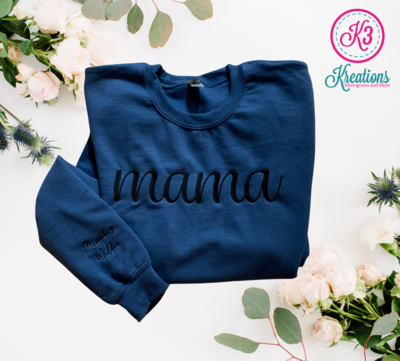Mama Personalized Embroidered Crewneck Sweatshirt