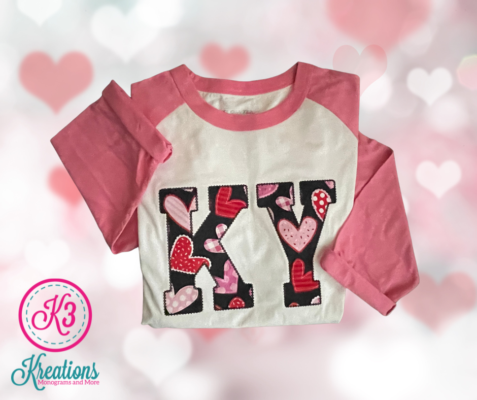 Ladies KY Hearts Valentine's Day Baseball Tee