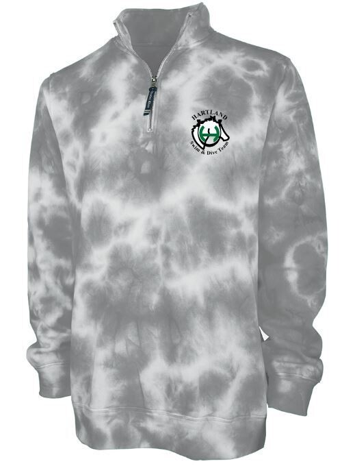 Adult Charles River Crosswind Tie Dye 1/4 Zip Sweatshirt with Left Chest Embroidered Logo (HSDT)