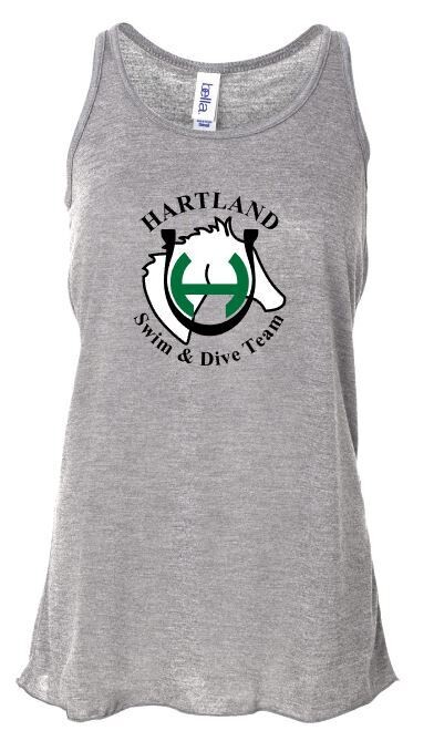 Girls or Ladies Hartland Swim &amp; Dive Team Flowy Racerback Tank (HSDT)