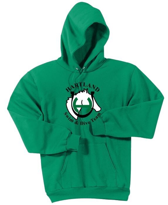 Youth or Adult Hartland Swim &amp; Dive Team Essential Fleece Hooded Sweatshirt (HSDT)