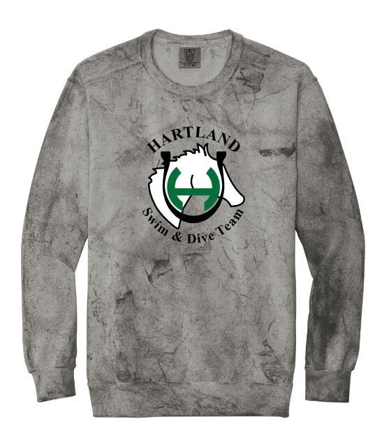 Adult Hartland Swim &amp; Dive Team Comfort Colors Color Blast Crewneck Sweatshirt (HSDT)