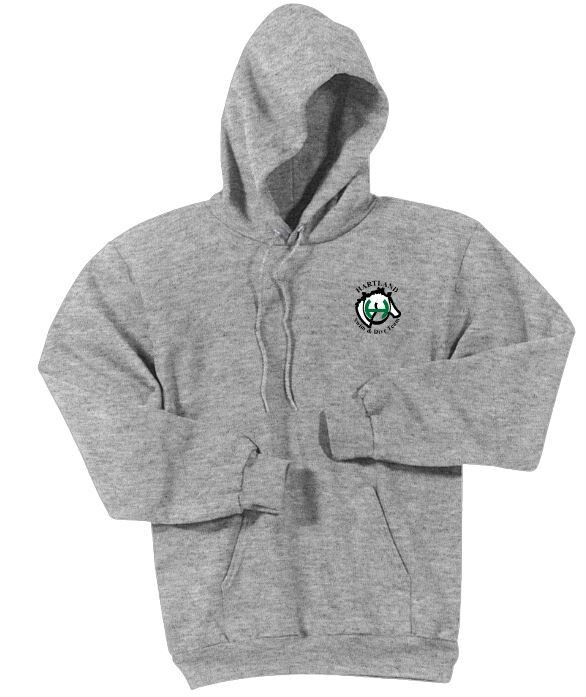 Youth or Adult Hartland Swim &amp; Dive Team Left Chest Embroidered Essential Fleece Hooded Sweatshirt (HSDT)