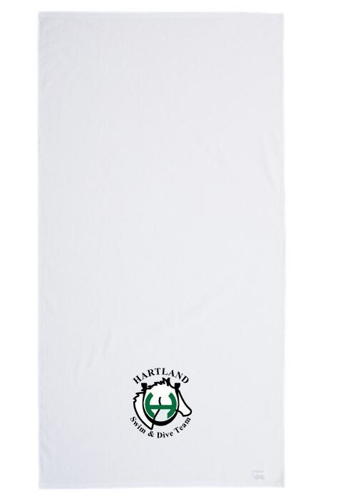 Hartland Swim & Team Cabana White Velour Beach Towel (HSDT)