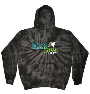 Youth OR Adult Bluegrass Boys Black Tie Dye Hooded Sweatshirt (BGD)