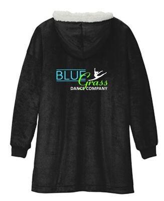 Bluegrass Dance Company Black Hooded Wearable Blanket (BGD)