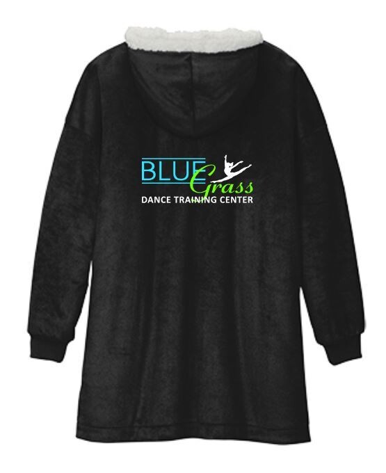 Bluegrass Dance Training Center Black Hooded Wearable Blanket (BGD)