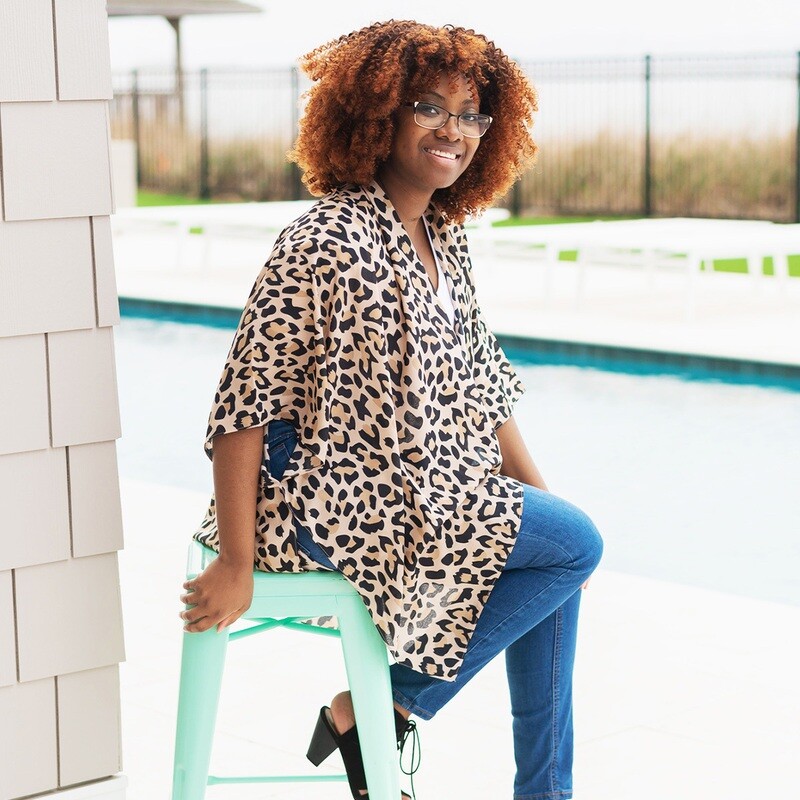 Wild Side Leopard Pom Pom Cover Up