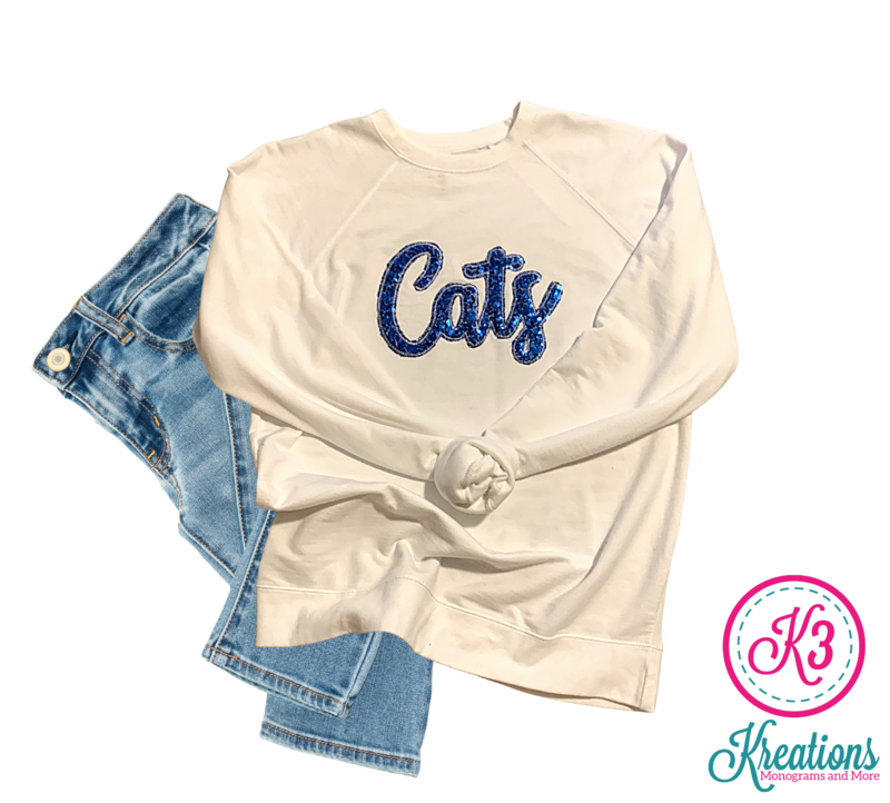 Cats Royal Sequin Lightweight Crewneck Sweatshirt