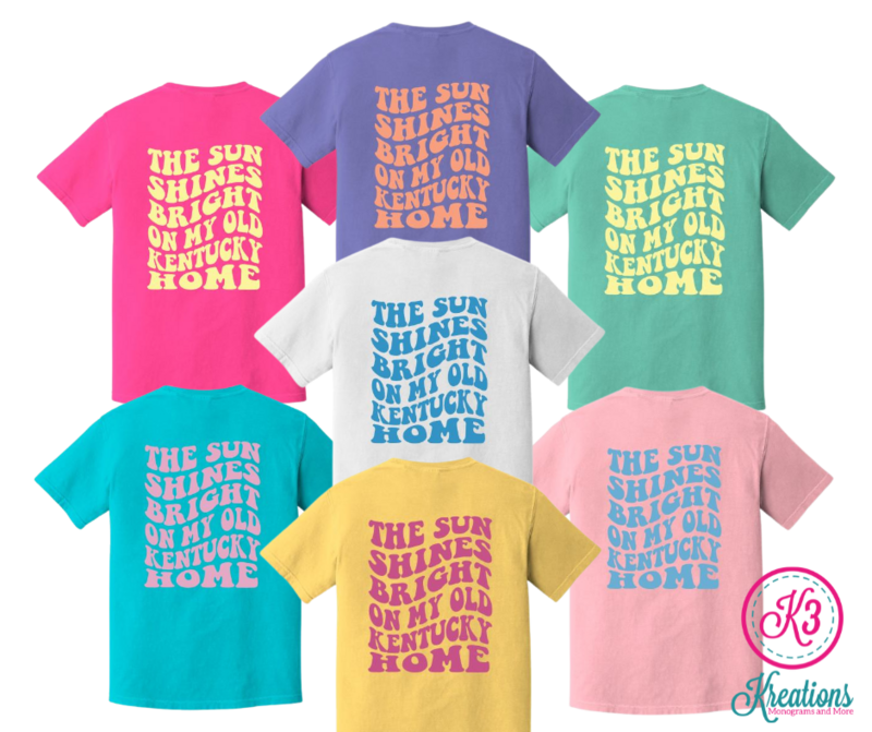 Adult The Sun Shines Bright Retro Wavy Comfort Colors Short Sleeve Tee