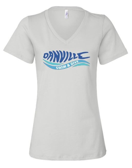 Ladies Bella + Canvas Danville Swim & Dive Logo V-Neck Short Sleeve Tee (DCC)