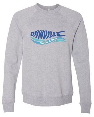 Youth Bella + Canvas Danville Swim & Dive Logo Sponge Fleece Raglan Crewneck Sweatshirt (DCC)