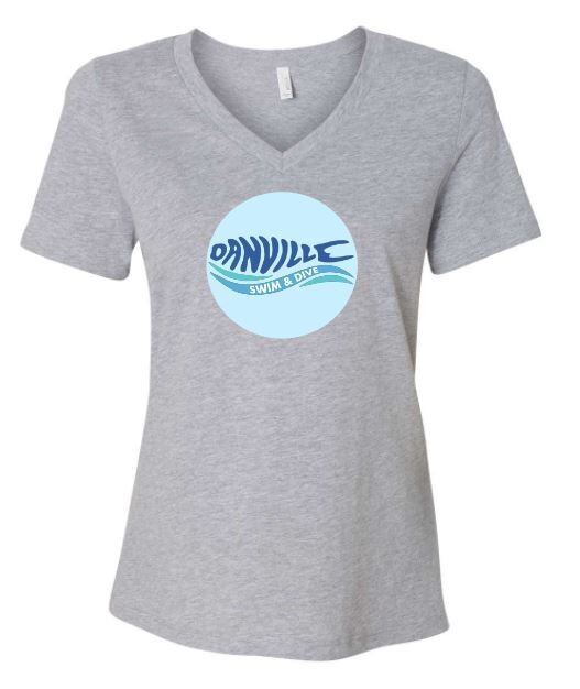 Ladies Bella + Canvas Danville Swim & Dive Circle Logo V-Neck Short Sleeve Tee (DCC)