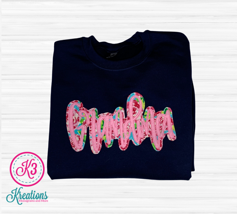 Grandma Floral Navy Crewneck Sweatshirt