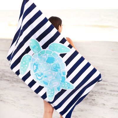 Turtle Stripe Beach Towel