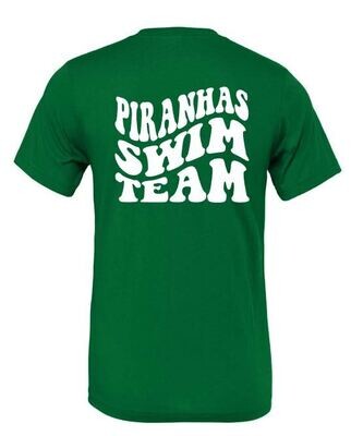 Bella + Canvas Retro Wavy Piranhas Swim Team Jersey Short Sleeve Tee