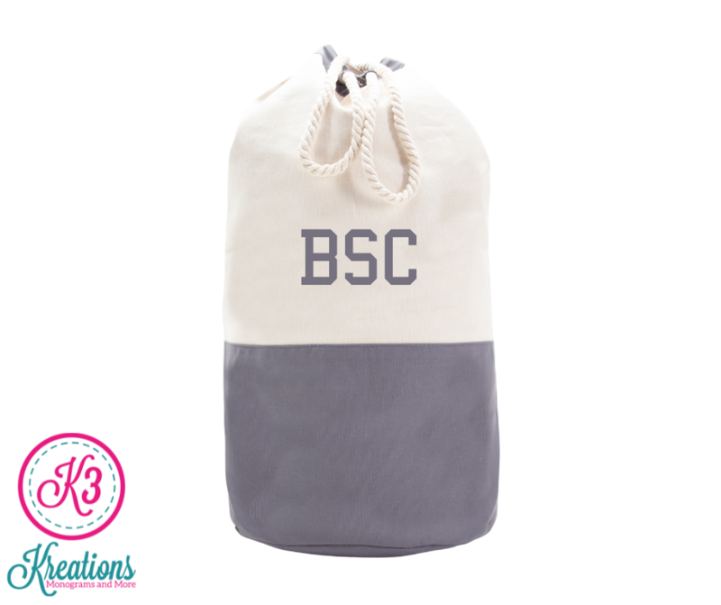 Gray Canvas Laundry Duffel