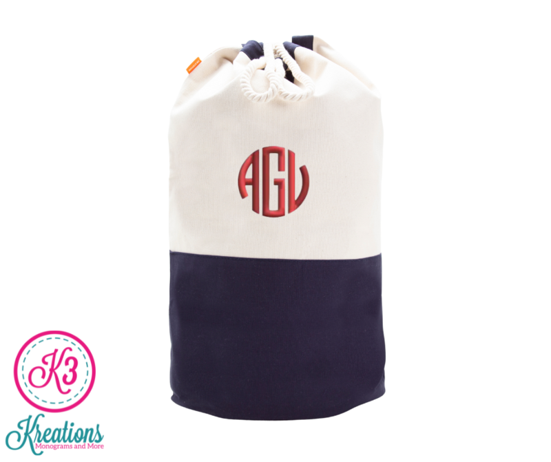 Navy Canvas Laundry Duffel