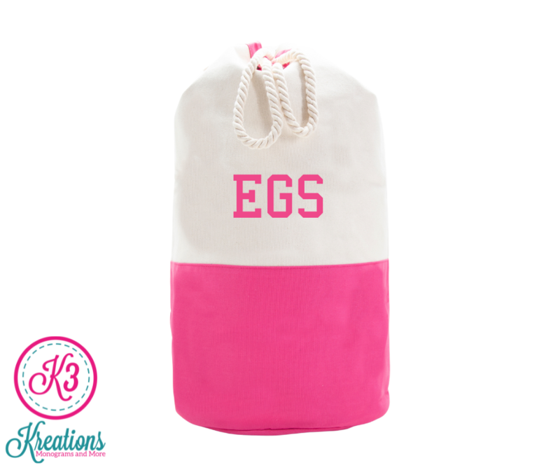 Pink Canvas Laundry Duffel