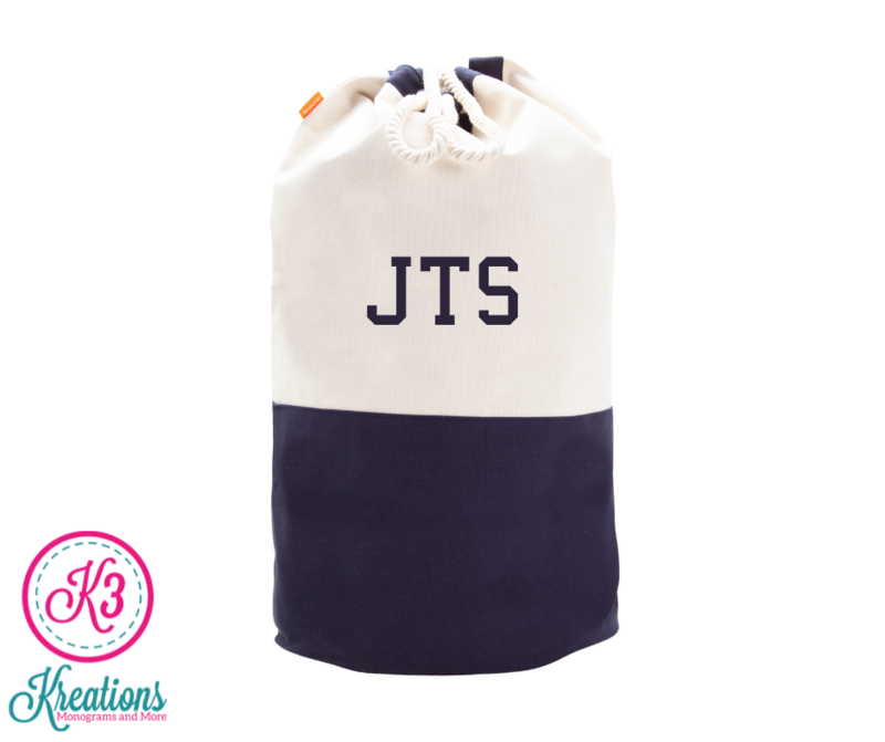 Navy Canvas Laundry Duffel