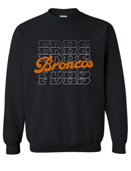 Adult FDHS Broncos Crewneck Sweatshirt 