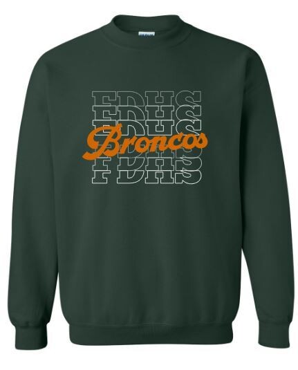 Adult FDHS Broncos Crewneck Sweatshirt 