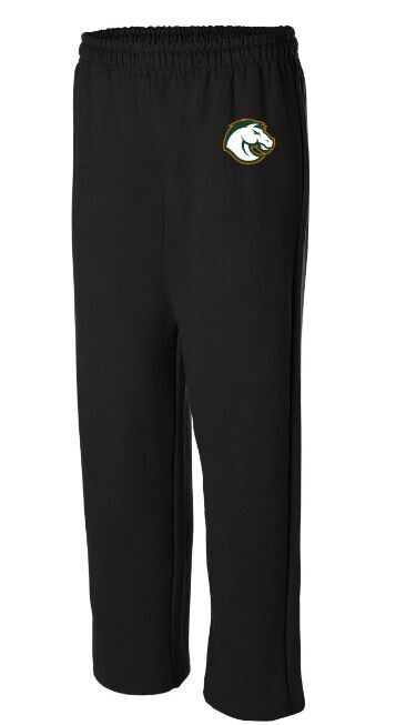 Adult Open Bottom Sweatpants with Choice of Douglass Logo (FDG)