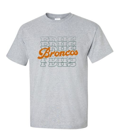 Adult FDHS Broncos Gildan Short OR Long Sleeve Tee
