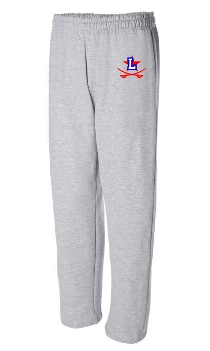Adult Open Bottom Sweatpants with Embroidered Lafayette Logo