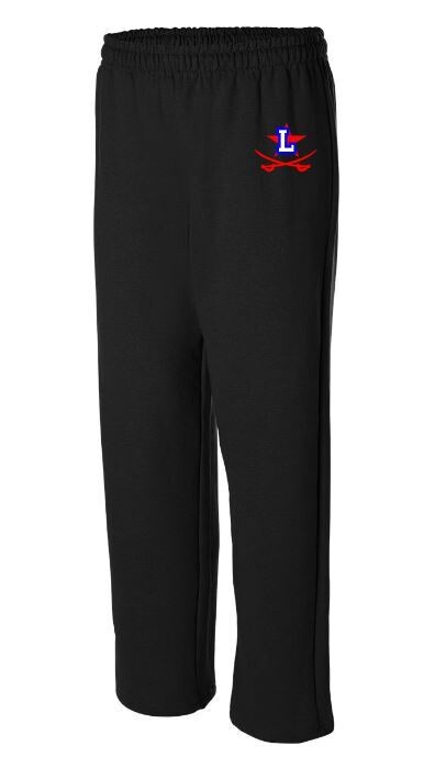 Adult Open Bottom Sweatpants with Embroidered Lafayette Logo