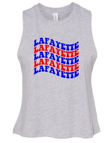 Ladies Waved Lafayette Racerback Cropped Tank