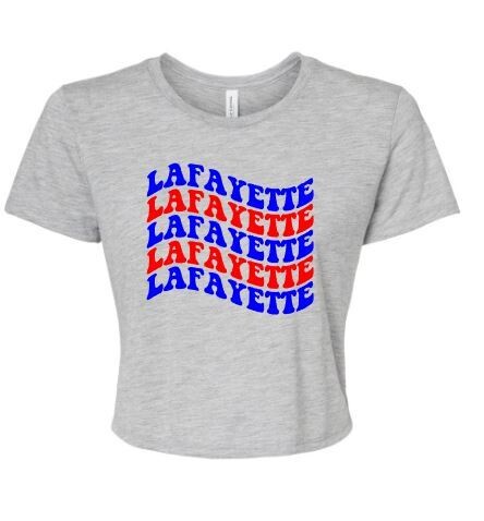 Ladies Waved Lafayette Bella + Canvas Flowy Cropped Tee
