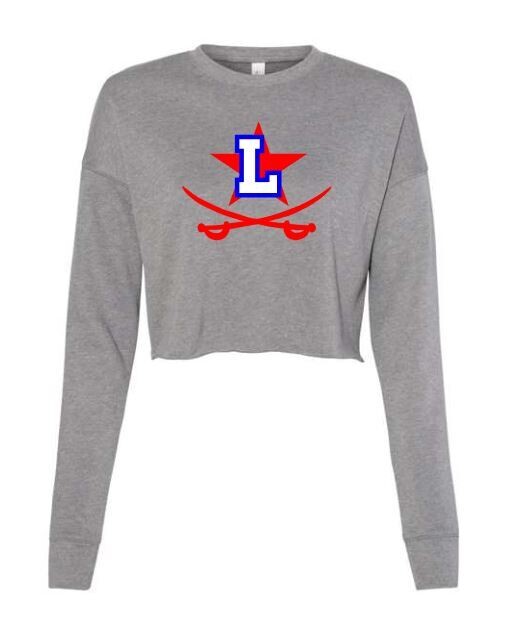 Ladies Lafayette Logo Deep Heather Cropped Crew Fleece (LDT)
