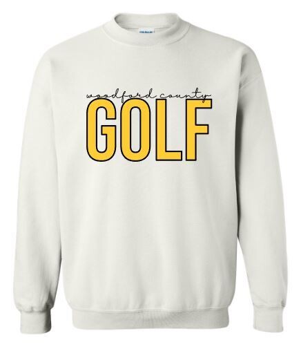 Youth or Adult woodford county GOLF Crewneck Sweatshirt (WCG)