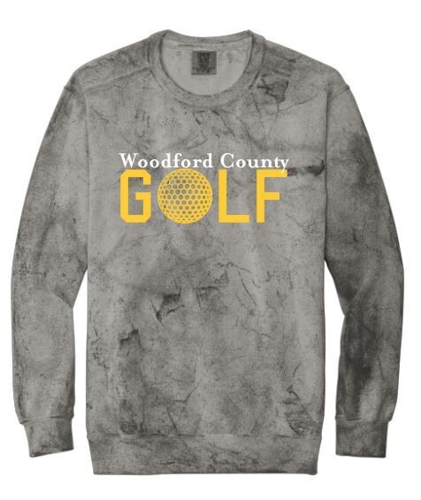 Adult Comfort Colors Color Blast Woodford County Golf Crewneck Sweatshirt (WCG)
