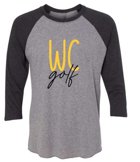 Adult WC golf Triblend Three-Quarter Sleeve Raglan (WCG)