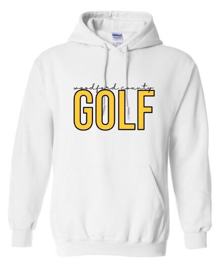 Youth or Adult woodford county GOLF Hooded Sweatshirt (WCG)