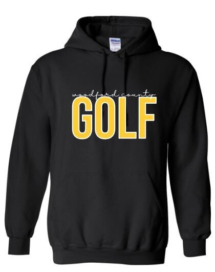 Youth or Adult woodford county GOLF Hooded Sweatshirt (WCG)